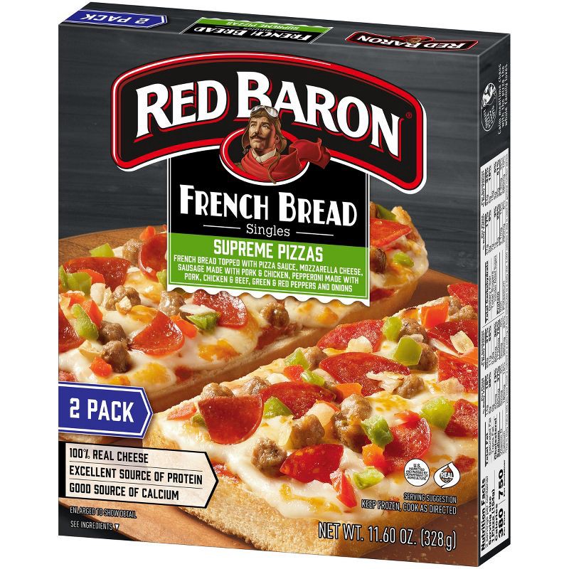 slide 2 of 9, Red Baron Frozen Pizza French Bread Supreme - 11.6oz, 11.6 oz