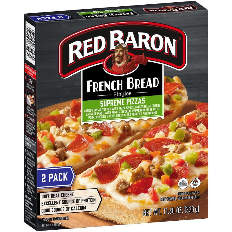 slide 3 of 9, Red Baron Frozen Pizza French Bread Supreme - 11.6oz, 11.6 oz