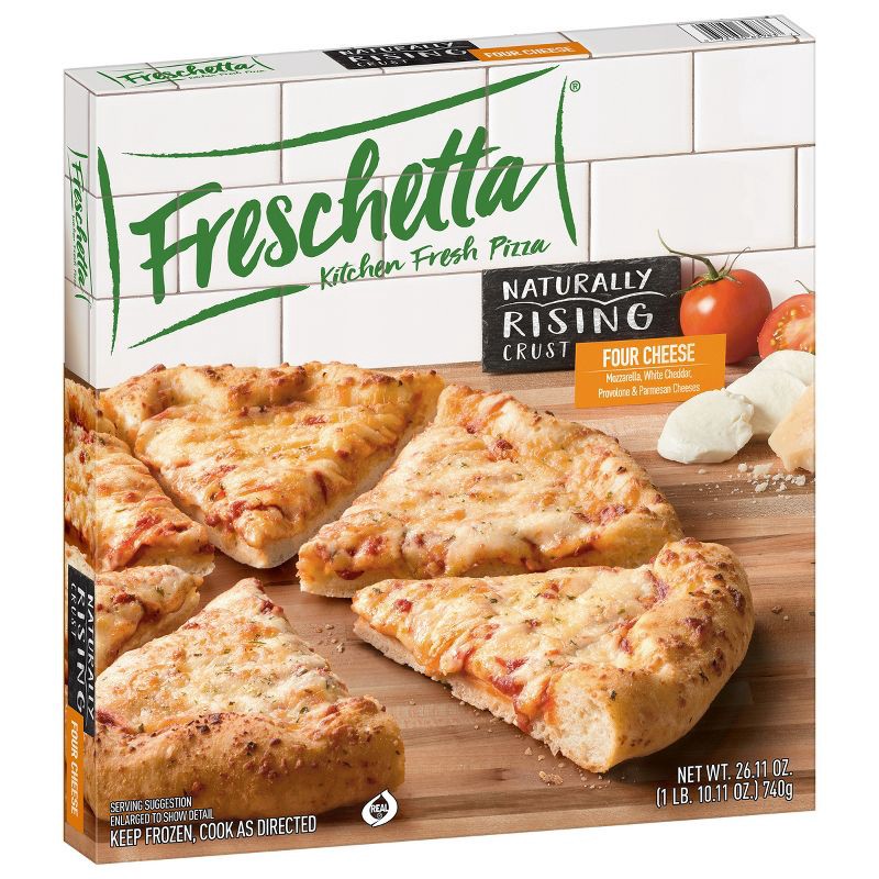 slide 3 of 6, Freschetta Four Cheese Medley Naturally Rising Crust Frozen Pizza - 26.11oz, 26.11 oz