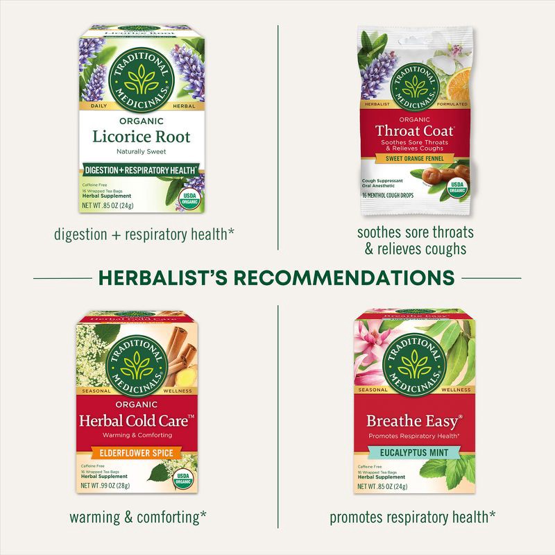 slide 11 of 14, Traditional Medicinals Organic Throat Coat Herbal Dietary Supplement Herbal Tea - 16ct, 16 ct