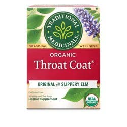 Traditional Medicinals Organic Throat Coat Herbal Dietary Supplement Herbal Tea - 16ct