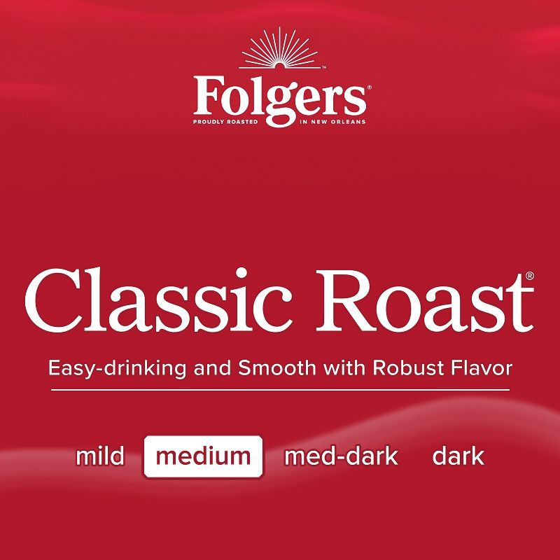 slide 6 of 6, Folgers Classic Medium Roast Ground Coffee - 9.6oz, 9.6 oz