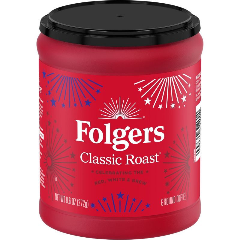 slide 1 of 5, Folgers Classic Medium Roast Ground Coffee, Limited- Edition Canister For America's 250th Anniversary - 9.6oz, 9.6 oz