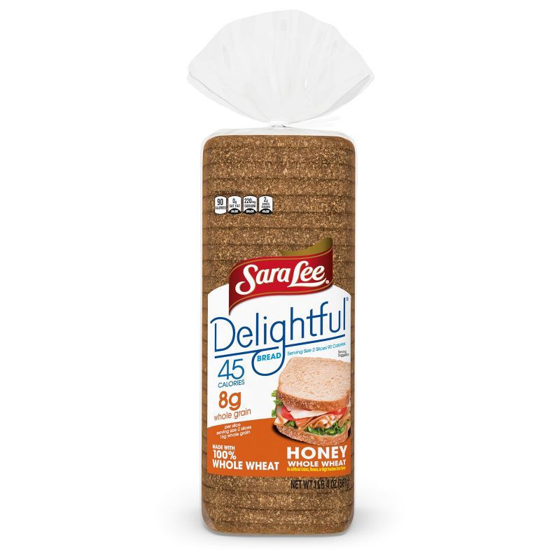 slide 6 of 11, Sara Lee Delightful 100% Whole Wheat with Honey Bread - 20oz, 20 oz