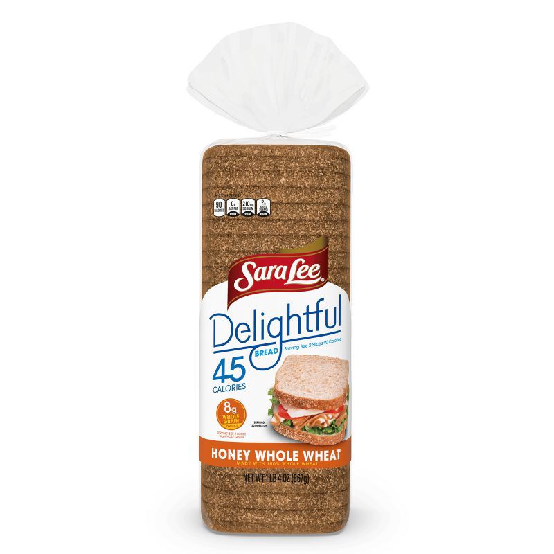 slide 11 of 11, Sara Lee Delightful 100% Whole Wheat with Honey Bread - 20oz, 20 oz