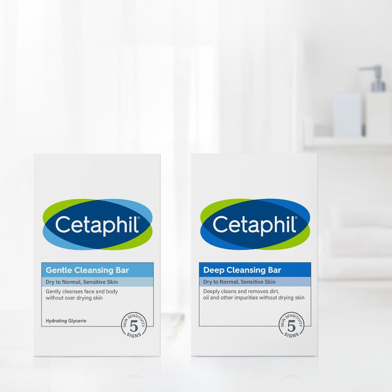 slide 2 of 10, Cetaphil Deep Cleansing Skin Bar Soap - 3pk - 4.5oz each, 3 ct; 4.5 oz