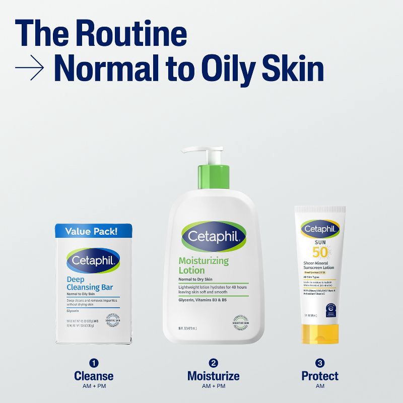 slide 5 of 10, Cetaphil Deep Cleansing Skin Bar Soap - 3pk - 4.5oz each, 3 ct; 4.5 oz