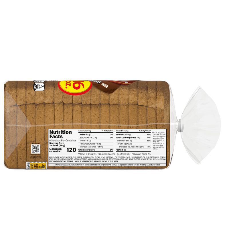 slide 12 of 15, Sara Lee Classics 100% Whole Wheat Bread - 16oz, 16 oz