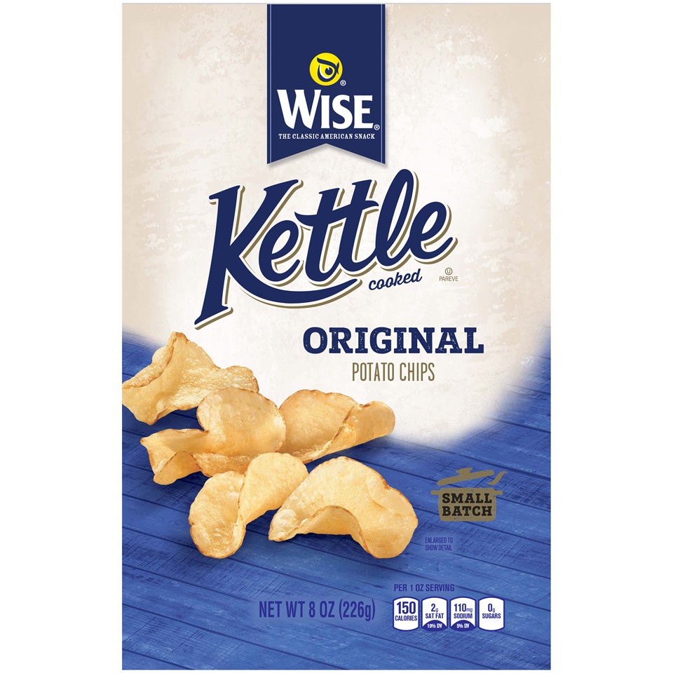 slide 1 of 6, Wise Kettle Cooked Original Potato Chips, 8 oz