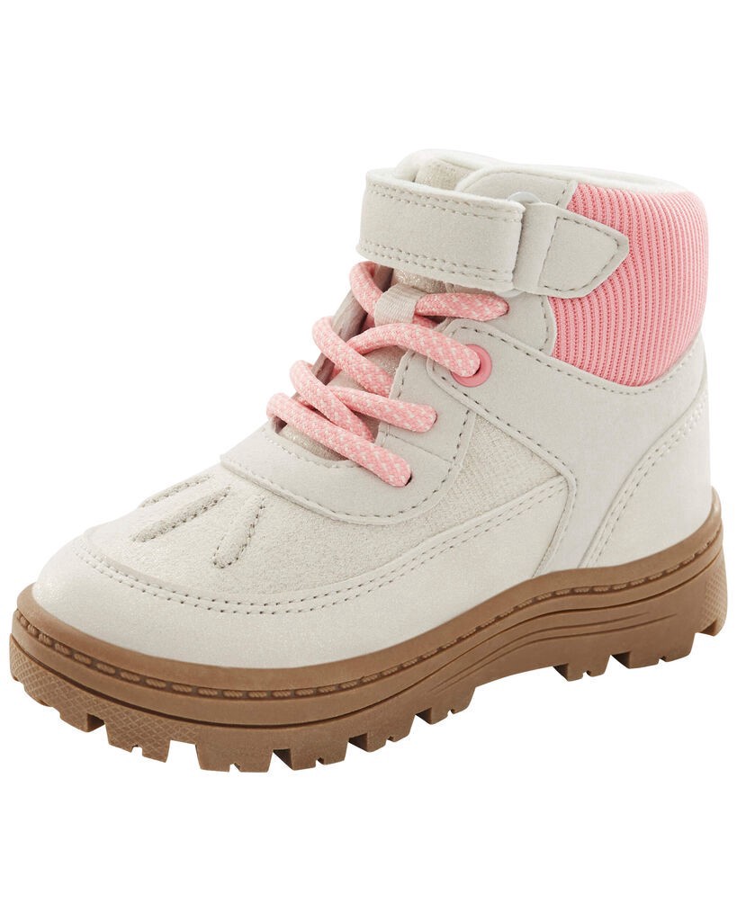 slide 3 of 6, Carter's Toddler Hiking Boots White/Pink 8, 1 ct