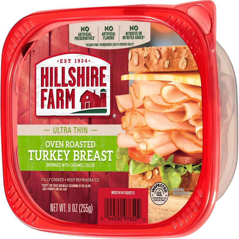 slide 1 of 9, Hillshire Farm Ultra Thin Sliced Oven Roasted Turkey Breast Sandwich Meat - 9oz, 9 oz