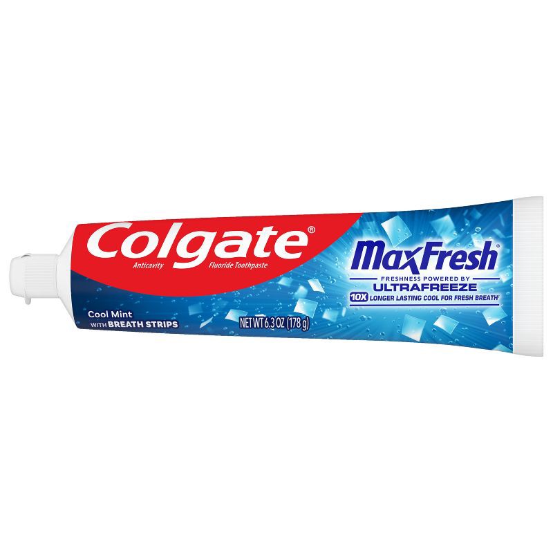 slide 11 of 13, Colgate Max Fresh Toothpaste with Mini Breath Strips Cool Mint - 6.3oz, 6.3 oz