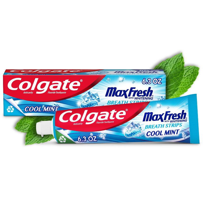 slide 1 of 9, Colgate Max Fresh Toothpaste with Mini Breath Strips Cool Mint - 6.3oz, 6.3 oz