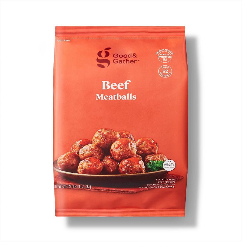 slide 1 of 4, Beef Meatballs - Frozen - 26oz - Good & Gather™, 26 oz