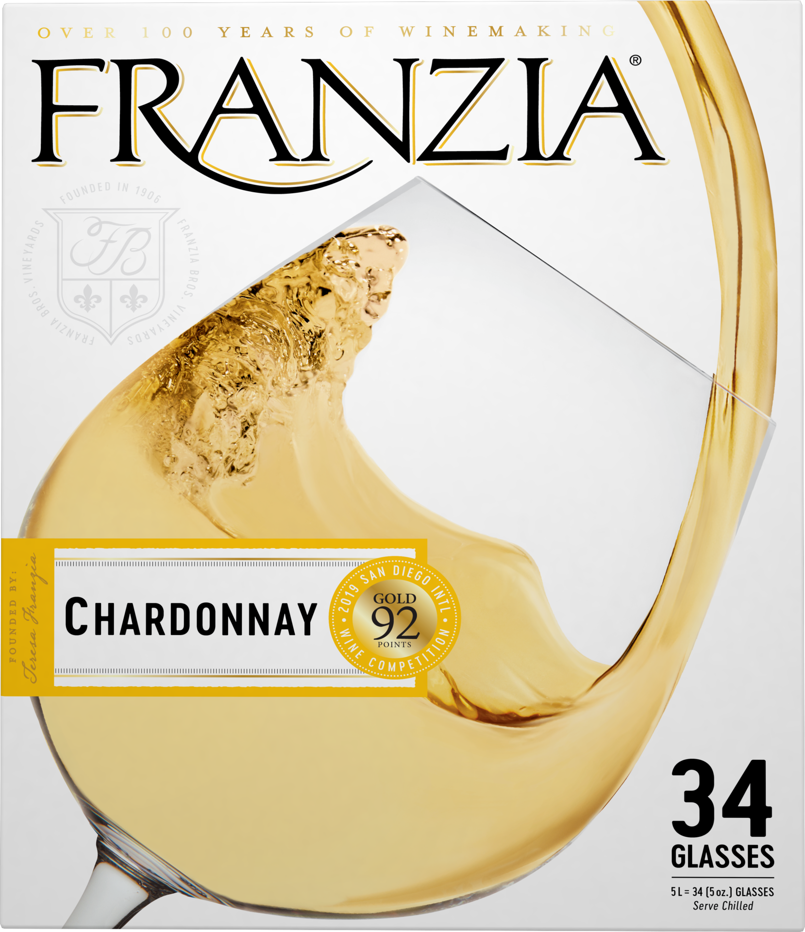 slide 2 of 4, Franzia Chardonnay White Wine, 5 liter box