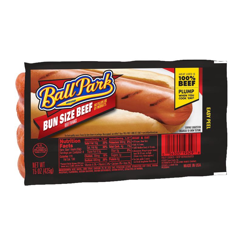 slide 2 of 10, Ball Park Bun Size Beef Franks - 15oz/8ct, 8 ct; 15 oz