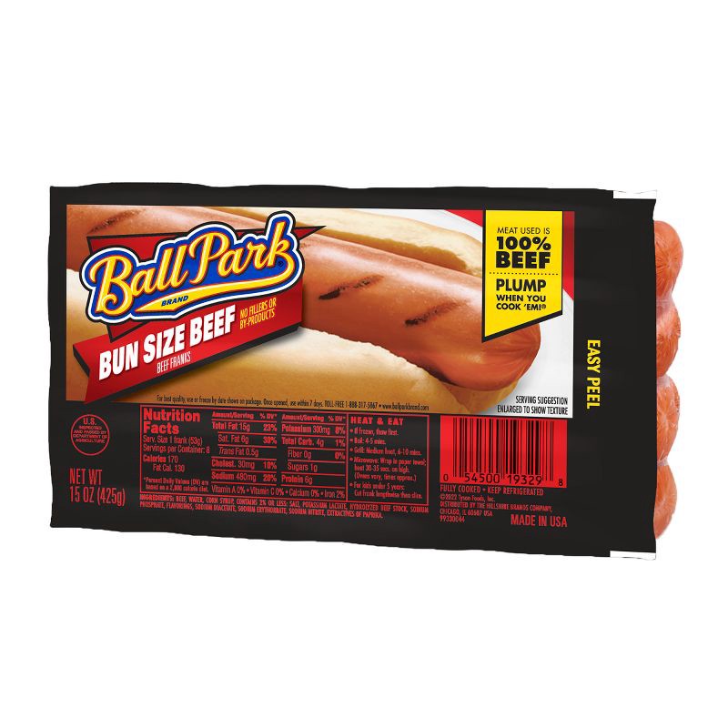 slide 10 of 10, Ball Park Bun Size Beef Franks - 15oz/8ct, 8 ct; 15 oz