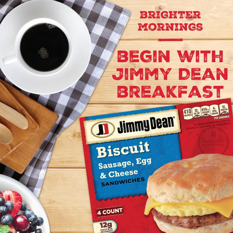 slide 2 of 4, Jimmy Dean Sausage Egg & Cheese Frozen Biscuit Sandwiches - 18.4oz/4ct, 18.4 oz, 4 ct