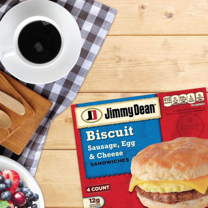 slide 3 of 10, Jimmy Dean Sausage Egg & Cheese Frozen Biscuit Sandwiches - 18.4oz/4ct, 18.4 oz, 4 ct