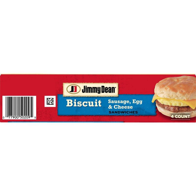 slide 6 of 10, Jimmy Dean Sausage Egg & Cheese Frozen Biscuit Sandwiches - 18.4oz/4ct, 18.4 oz, 4 ct