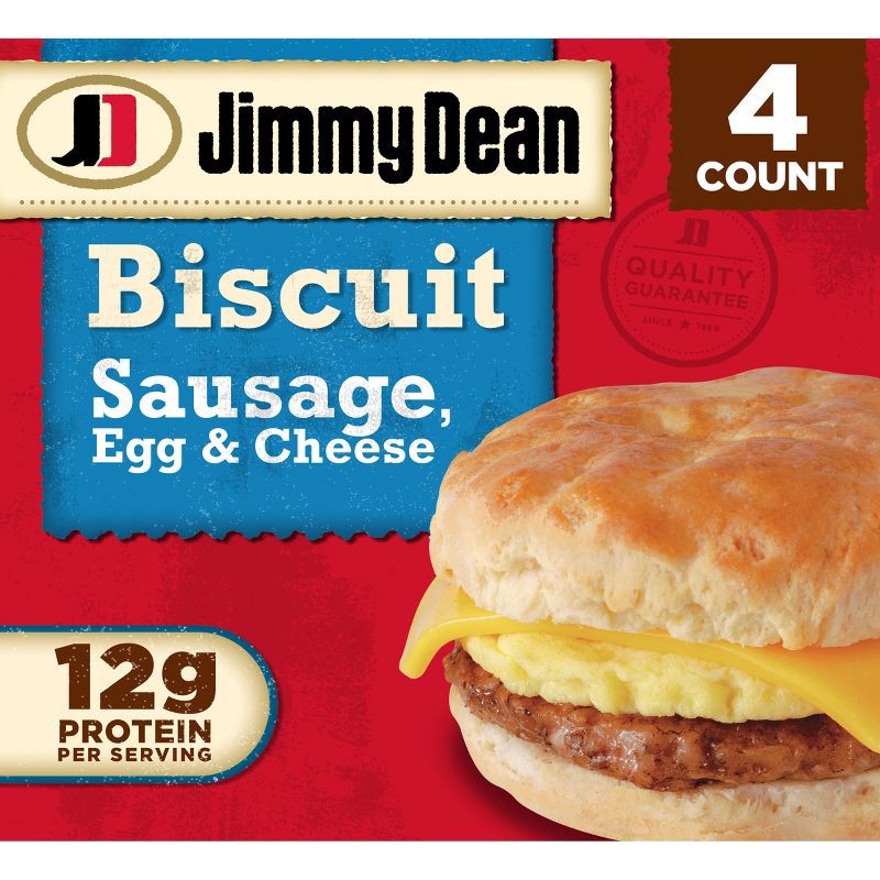 slide 1 of 4, Jimmy Dean Sausage Egg & Cheese Frozen Biscuit Sandwiches - 18.4oz/4ct, 18.4 oz, 4 ct