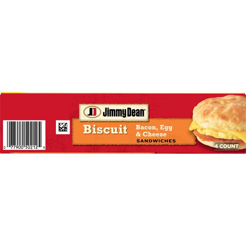 slide 9 of 10, Jimmy Dean Bacon Egg & Cheese Frozen Biscuit Sandwiches - 4ct, 4 ct