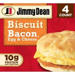 Jimmy Dean Bacon Egg & Cheese Frozen Biscuit Sandwiches - 4ct