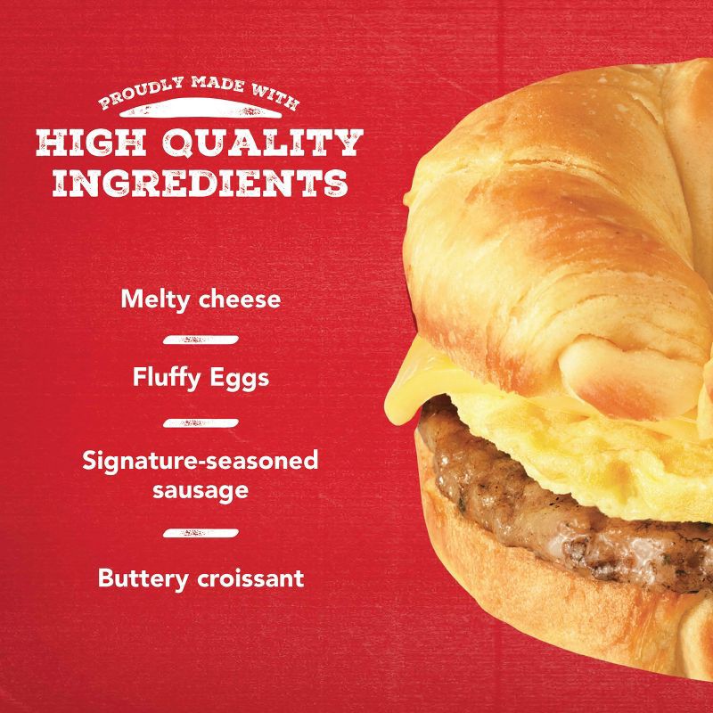 slide 4 of 4, Jimmy Dean Sausage Egg & Cheese Frozen Croissant Sandwiches - 4ct, 4 ct
