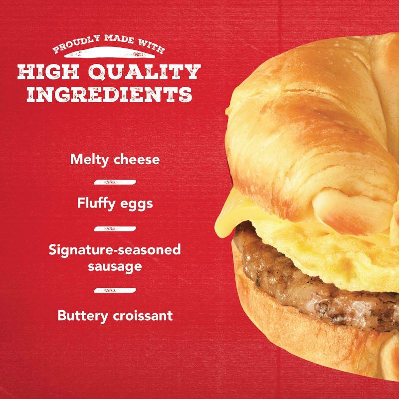 slide 6 of 6, Jimmy Dean Sausage, Egg, & Cheese Frozen Croissant - 36oz/8ct, 8 ct; 36 oz