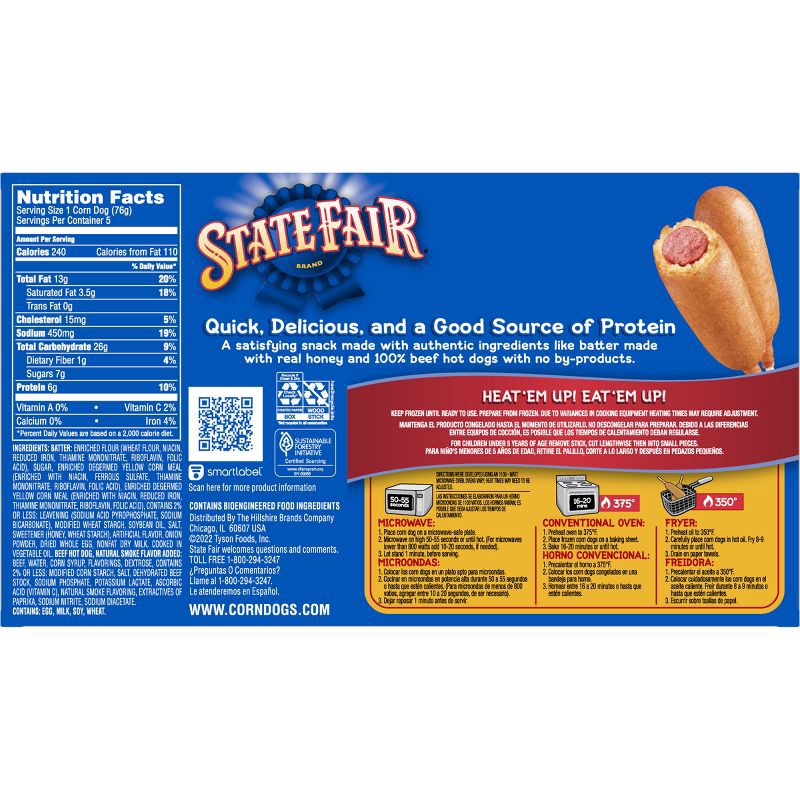 slide 2 of 9, State Fair Frozen Beef Corn Dogs - 13.35oz/5ct, 13.35 oz, 5 ct