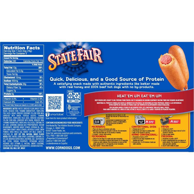 slide 5 of 9, State Fair Frozen Beef Corn Dogs - 13.35oz/5ct, 13.35 oz, 5 ct