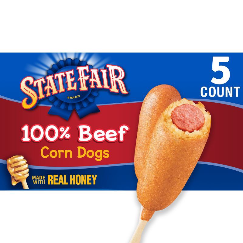 slide 1 of 9, State Fair Frozen Beef Corn Dogs - 13.35oz/5ct, 13.35 oz, 5 ct