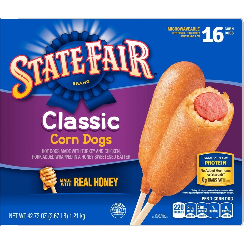 slide 2 of 8, State Fair Classic Frozen Corn Dogs, 42.72 oz, 16 ct