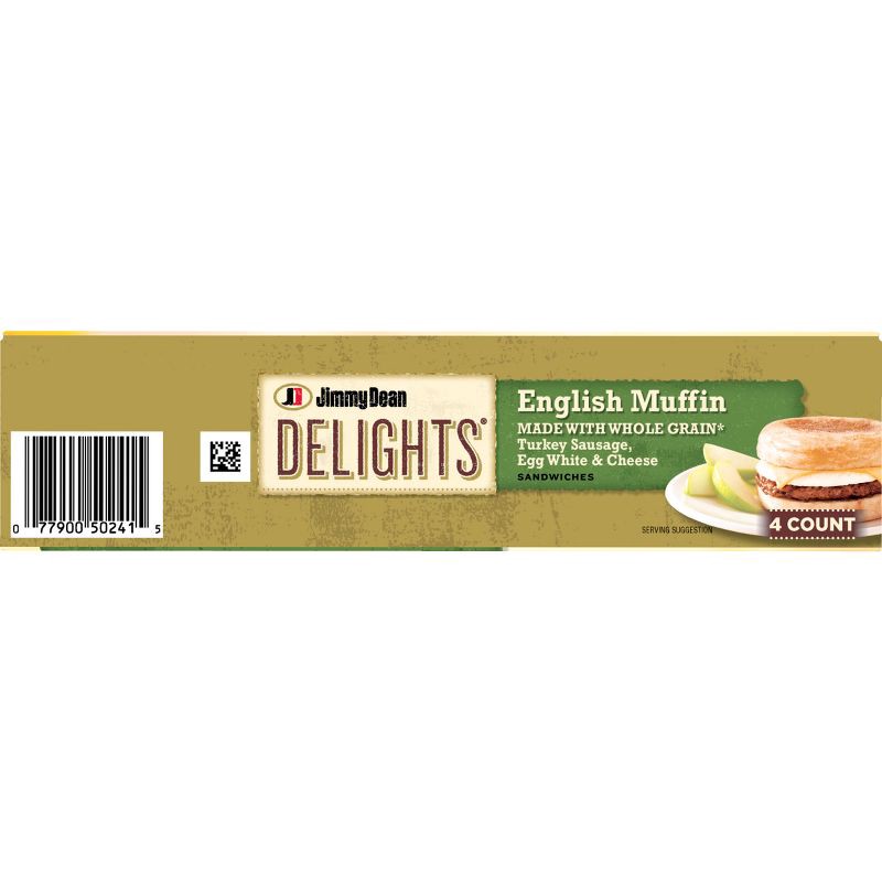 slide 6 of 8, Jimmy Dean Delights Turkey Sausage, Egg Whites, & Cheese Frozen English Muffin - 4ct, 4 ct