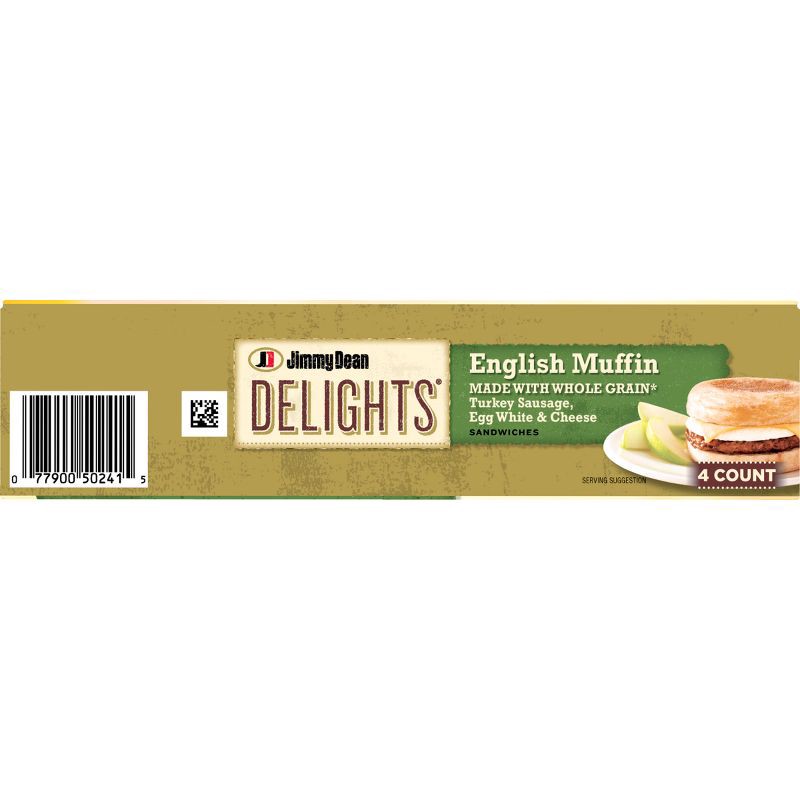 slide 7 of 8, Jimmy Dean Delights Turkey Sausage, Egg Whites, & Cheese Frozen English Muffin - 4ct, 4 ct