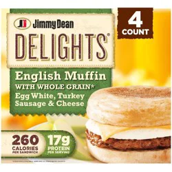 Jimmy Dean Delights Turkey Sausage, Egg Whites, & Cheese English Muffin - 4ct