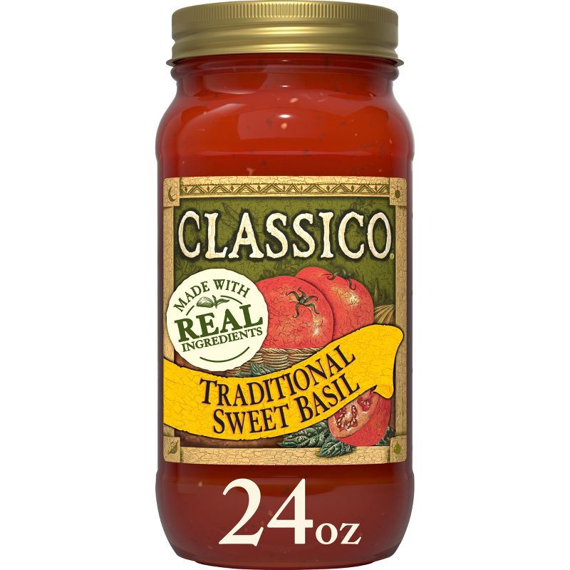 slide 1 of 8, Classico Traditional Sweet Basil Pasta Sauce 24oz, 24 oz