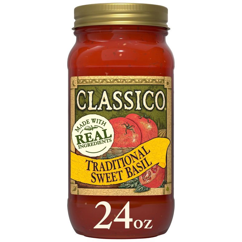 slide 1 of 9, Classico Traditional Sweet Basil Pasta Sauce 24oz, 24 oz