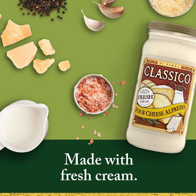 slide 3 of 11, Classico Four Cheese Alfredo Pasta Sauce - 15oz, 15 oz
