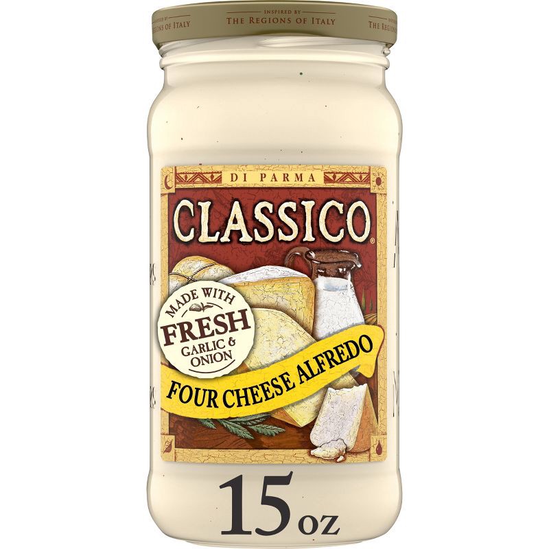 slide 1 of 11, Classico Four Cheese Alfredo Pasta Sauce - 15oz, 15 oz