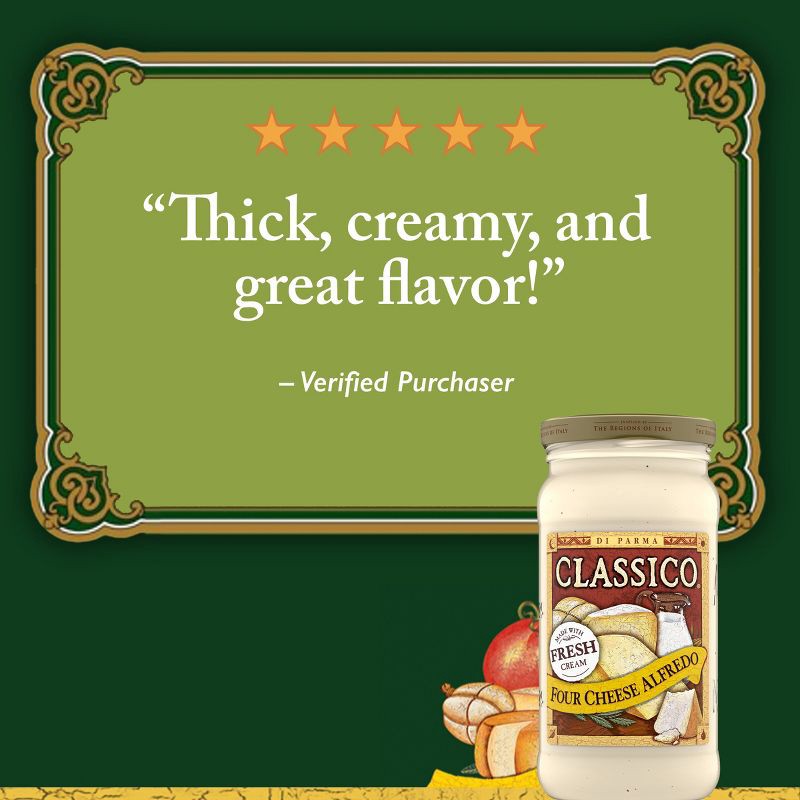 slide 8 of 11, Classico Four Cheese Alfredo Pasta Sauce - 15oz, 15 oz