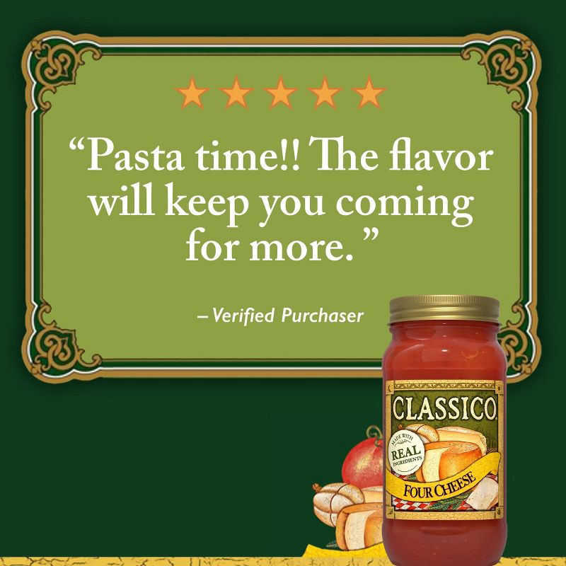slide 7 of 12, Classico Four Cheese Pasta Sauce 24oz, 24 oz