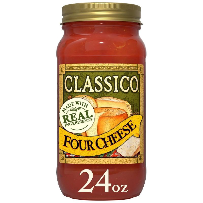 slide 1 of 9, Classico Four Cheese Pasta Sauce 24oz, 24 oz