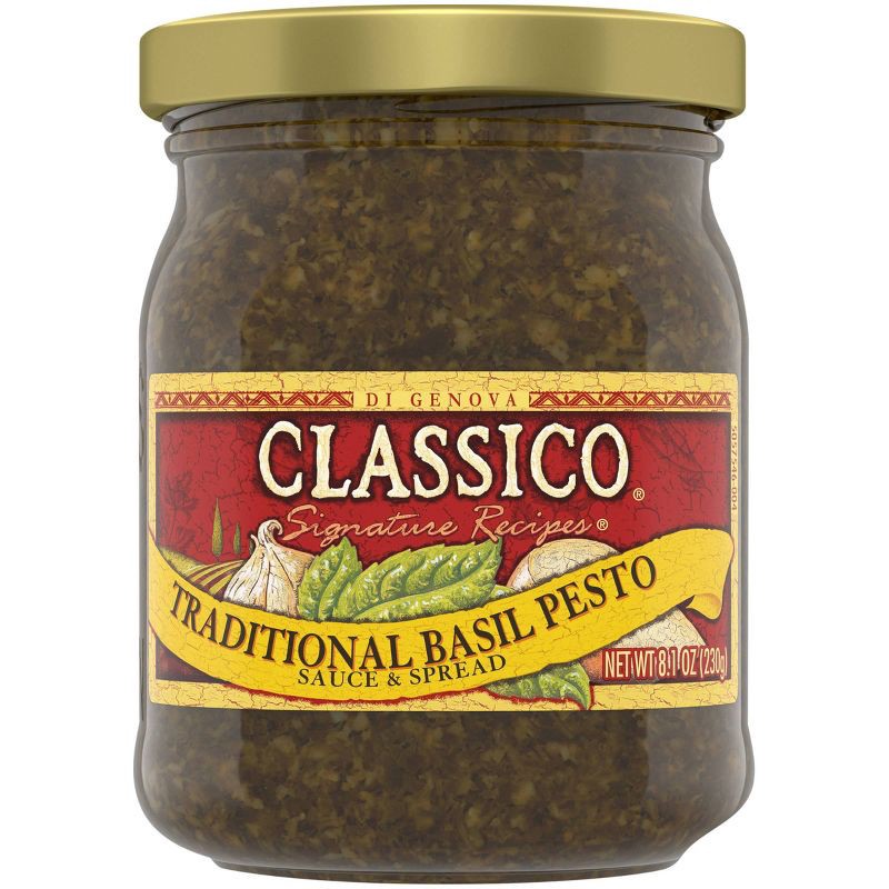 slide 5 of 10, Classico Signature Recipes Traditional Basil Pesto - 8.1oz, 8.1 oz