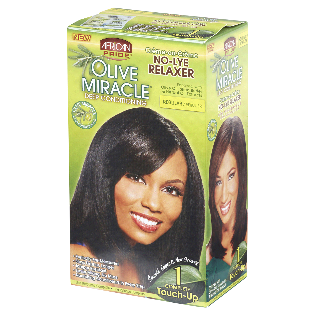 slide 3 of 8, African Pride Olive Miracle No-Lye Relaxer Touch-Up, 1 ct