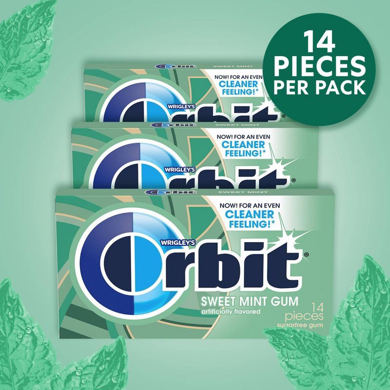 slide 3 of 12, Orbit Sweet Mint Sugar-Free Gum Multipack - 14ct/3pk, 14 ct, 3 ct