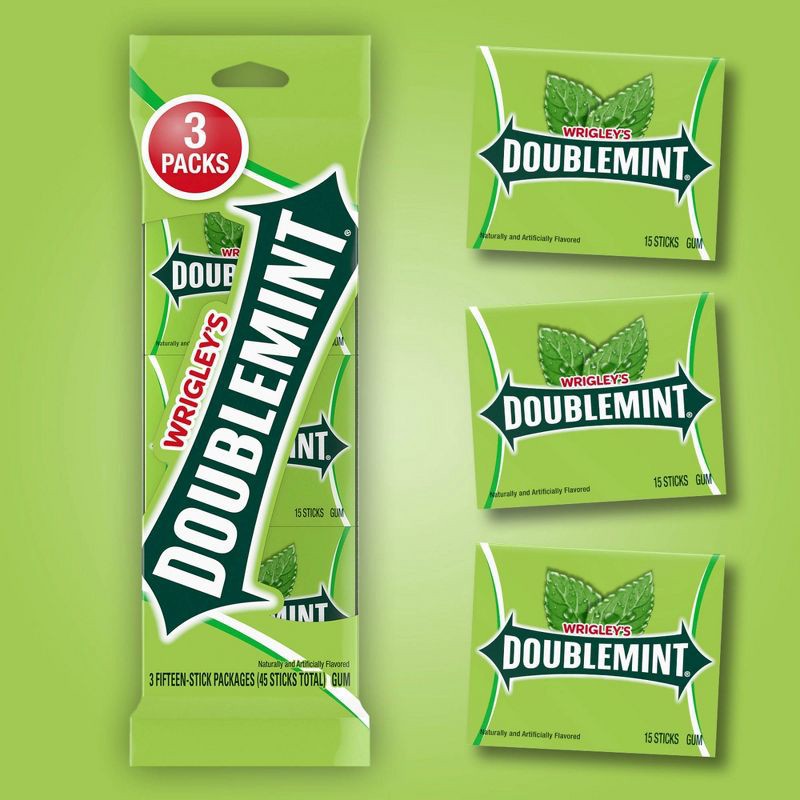 slide 3 of 9, Wrigley's Doublemint Bulk Chewing Gum Value Pack - 15ct/3pk, 15 ct, 3 ct