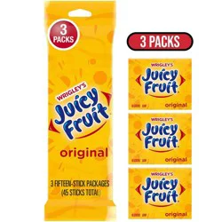 Juicy Fruit Gum - 15ct/3pk