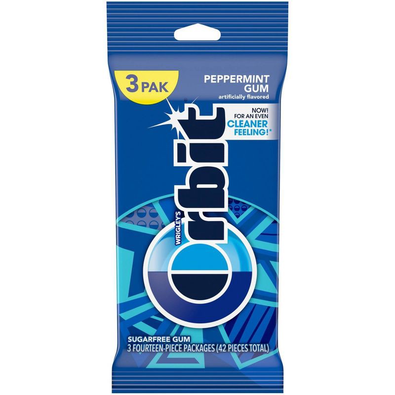 slide 2 of 11, Orbit Sugar-Free Peppermint Gum - 14ct/3pk, 14 ct, 3 ct