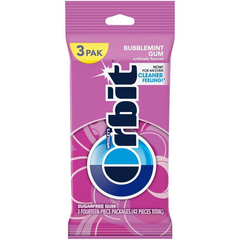 slide 2 of 10, Orbit Sugar-Free Bubblemint Gum Multipack - 14ct/3pk, 14 ct, 3 ct